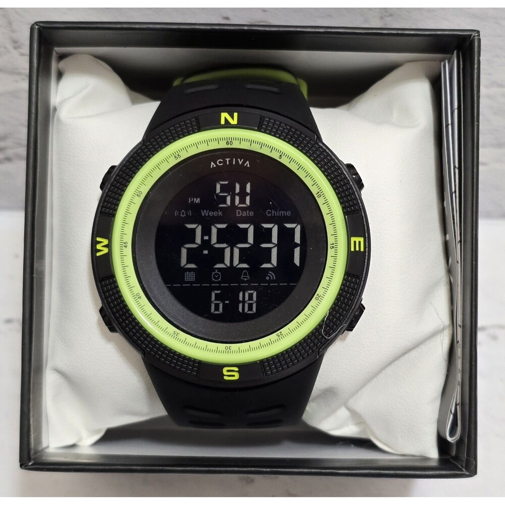 Activa X Invicta Digital Essentials Men’s Black Green 50mm Watch ACW1915MC-008